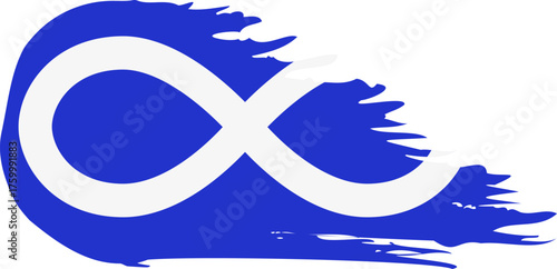 Metis comet flag fly, grunge brush vector