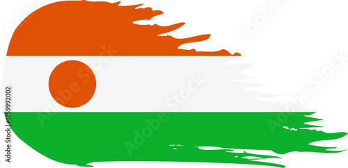 Niger comet flag fly, grunge brush vector