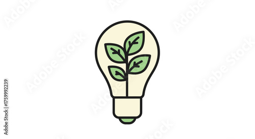 Eco-Friendly Lightbulb: Symbol Of Green Energy And Creative Innovation On Black Background