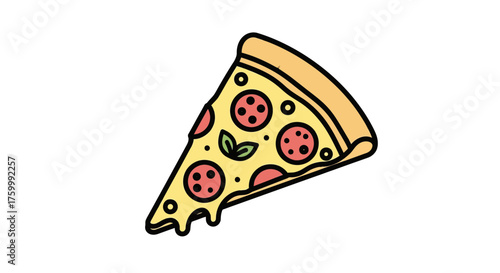 Delicious Pizza Slice Illustration on Black Background Ready For Food And Restaurants