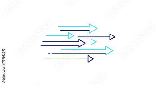 Directional Movement: Arrows Ascending In Different Shades Of Blue Against The Black Background