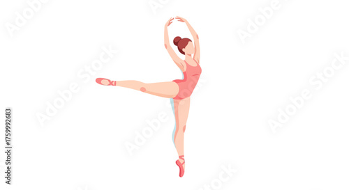 Elegant Dancer Performing Ballet against a Black Backdrop with Graceful Motion