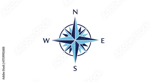 Elegant Compass Rose Illustration On Black Background Represents Navigation and Guidance