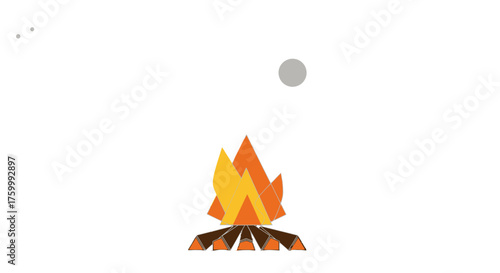 Evening Campfire Abstract Art Depicting Tranquility Under The Night Sky
