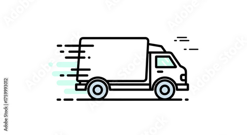 Express Delivery Vehicle Delivering Packages Efficiently And Quickly On A Dark Background