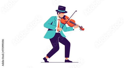 Elegant Violin Virtuoso Performing Melodious Music In a Black Background Performance