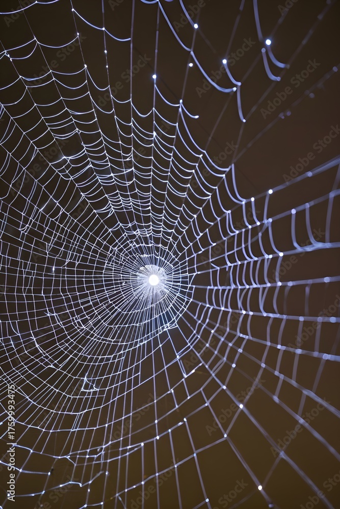 Naklejka premium there is a spider web in the middle of a spider ' s web