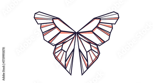 Geometric Butterfly: A Stylish And Modern Illustration Against a Black Background