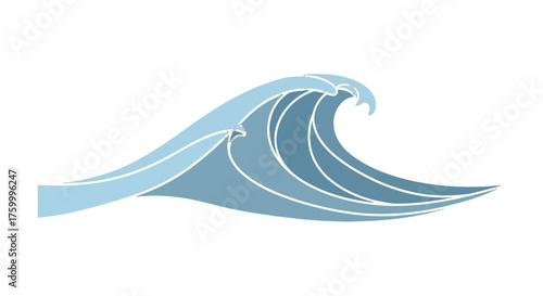 Graphic Illustration: Striking Render of a Breaking Ocean Wave Against Dramatic Blackness