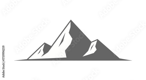 Graphic Mountain Range in Monochrome Style on Black Background Ideal for Logos