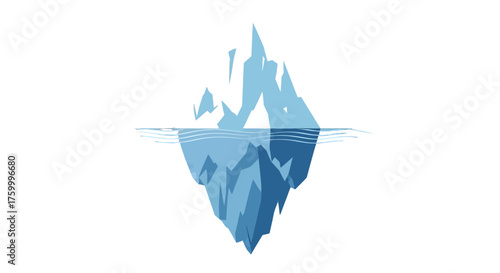 Iceberg Illustration Against Black Background Depicting A Hidden Dimension And Secrets Abound