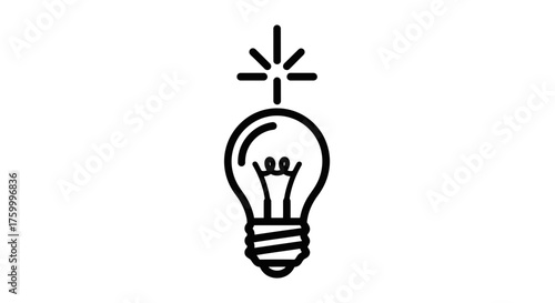 Illuminated Lightbulb Icon Signifying Inspiration and Ingenious Innovative Ideas