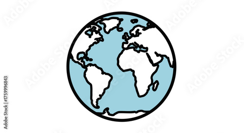 Illustrated Earth Globe Depicted On A Black Backdrop To Illustrate Global Concepts