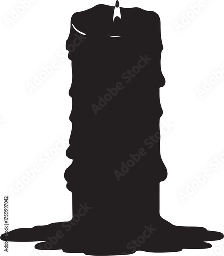 BLACK CANDLE ICON FOR HALLOWEEN SILHOUETTE