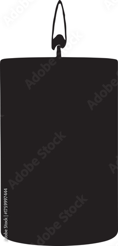 BLACK CANDLE ICON FOR HALLOWEEN SILHOUETTE