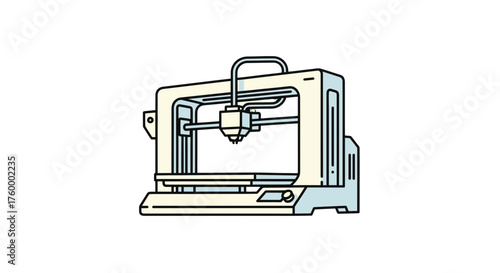 Innovative 3D Printing Technology Depicted In A Modern And Minimalistic Illustration
