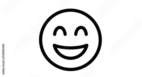 Joyful Smiley Face Expresses Happiness and Positive Emotions on Black Background