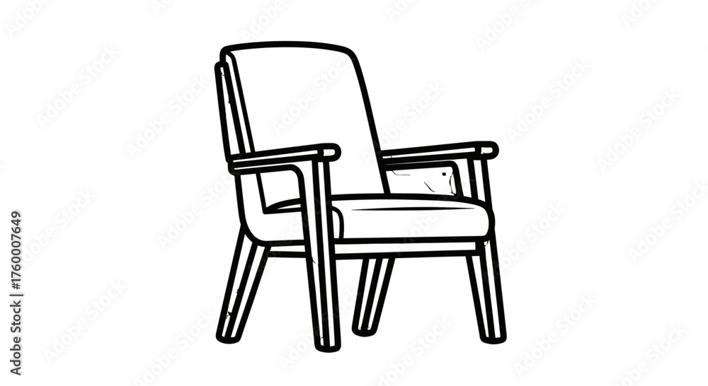 Fototapeta premium Minimalist Chair Design Isolated On Black Background Creating A Striking Visual Contrast