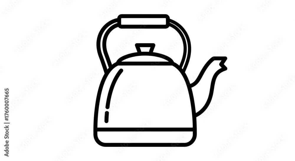 Obraz premium Minimalist Charcoal Drawing of a Kettle Against a Black Background Conceptual Artwork