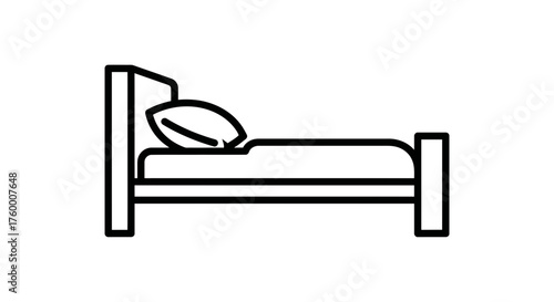 Minimalist Bed Silhouette Against A Deep Black Background Aesthetic Presentation