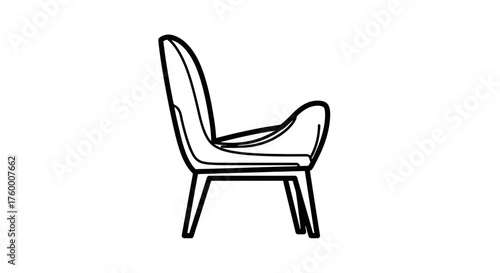 Minimalist Chair Outline Against a Black Abyss for Modern and Elegant Decorating Style