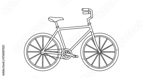 Minimalist Bicycle Silhouette In Stark Contrast Against A Deep Black Backdrop