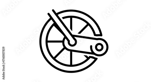 Minimalist Bicycle Wheel Depiction Against a Dark Backdrop For Modern Transportation Focus