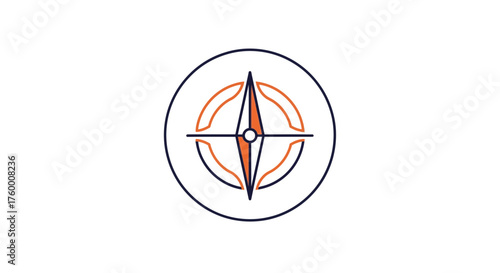 Minimalist Compass Icon on Black Background for Navigation, Exploration, And Directional Concepts