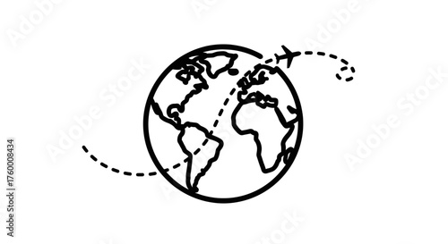 Minimalist Contoured World Design Against A Black Background Showcasing Global Concepts