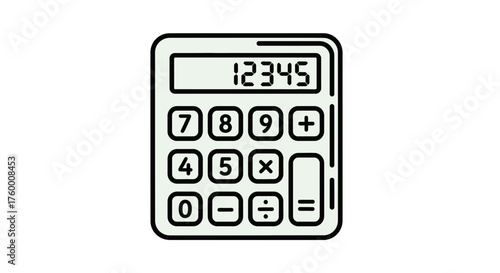 Minimalist Calculator Icon Against Black Background Representing Calculation And Finances