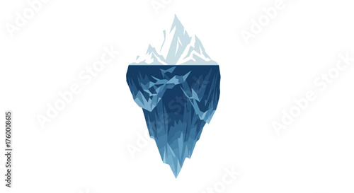 Minimalist Depiction Of An Iceberg Against A Dark Background Illustrating Profundity And Concealment