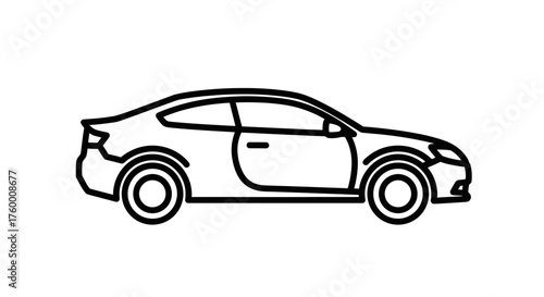 Minimalist Car Outline Illustration In A Sleek Design Suitable for Design Concepts