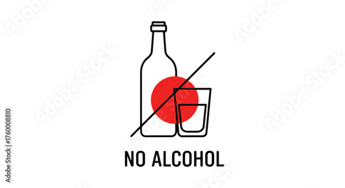 Minimalist Design Depicting Prohibition, Symbolic Imagery, and Non-Alcoholic Beverage