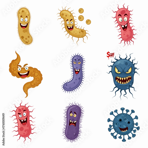 Cute cartoon Monsters. Set of cartoon monsters: goblin, ghost, troll, monster, yeti and alien . Halloween design. Vector illustration isolated