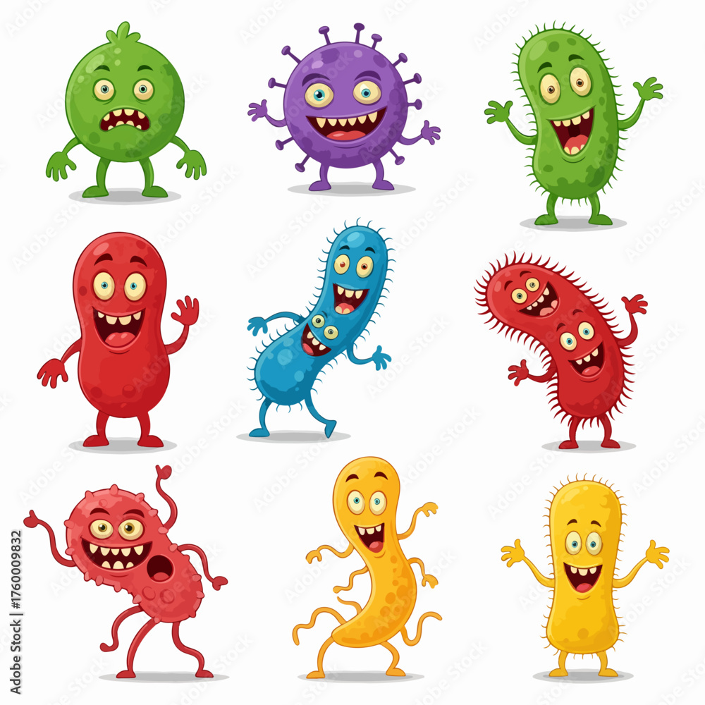 Obraz premium Big set of cartoon monsters. Cute monsters. Kids funny character design for posters, cards., magazins. Vector illustration