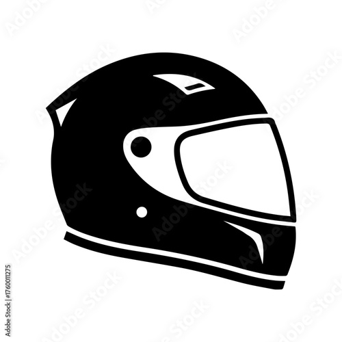 Black helmet isolated on white.