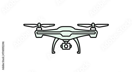 Minimalist Drone Icon Against a Black Backdrop Depicting Aerial Technology Device