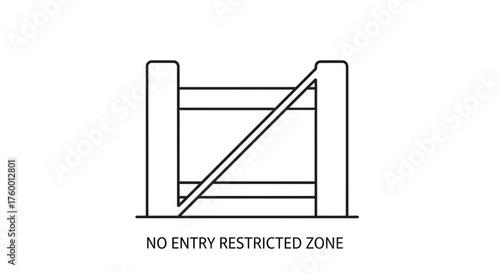 Minimalist Graphic Depicting an Unyielding Barrier in a Forbidden Space