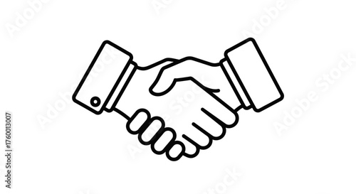 Minimalist Handshake Icon Depicting Agreement, Partnership, and Successful Collaboration