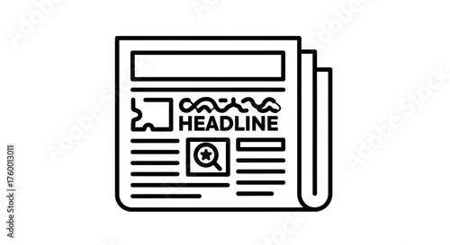 Minimalist Image Depicting a Newspaper, Perfect for Editorial Design and News Concepts