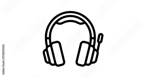 Minimalist Headphones Silhouette On A Dark Background Suitable For Design Projects and Websites