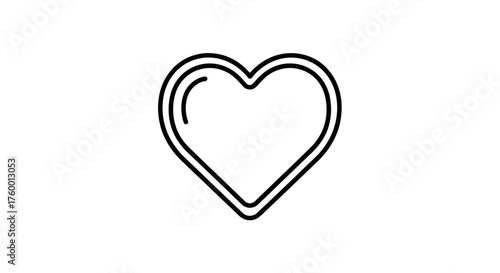 Minimalist Heart Silhouette Symbolizing Love, Affinity, and Positive Emotions Abstractly Presented
