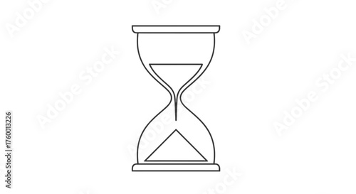 Minimalist Hourglass Illustration Against a Dark Background Symbolizing Time's Passage