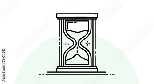 Minimalist Hourglass Design Against Black Background Illustrating Concept of Time Management