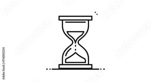 Minimalist Hourglass Illustration Representing Concept Of Time, Deadlines, Punctuality
