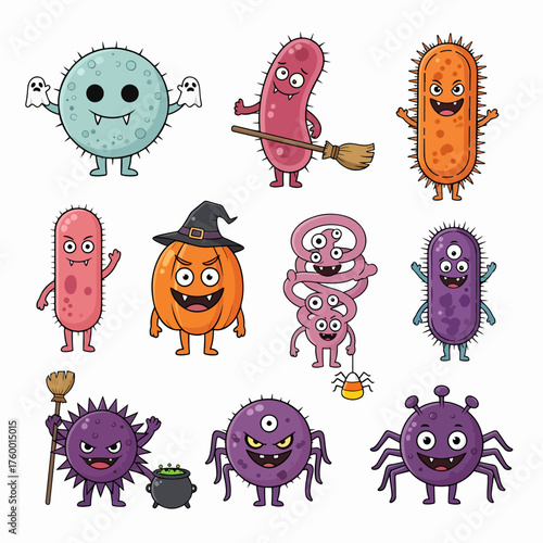Set of funny cartoon monsters