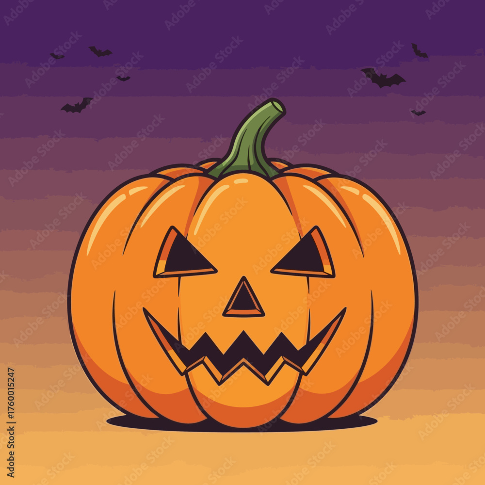 Naklejka premium Cartoon jack o lantern halloween illustration