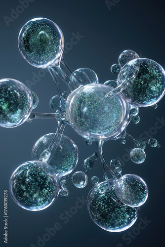 Wallpaper Mural Abstract molecule structure representing science and research concept Torontodigital.ca