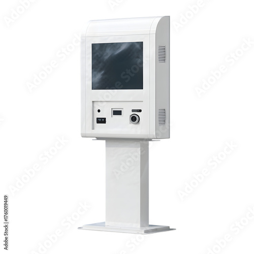 Modern photo booth kiosk isolated on transparent background