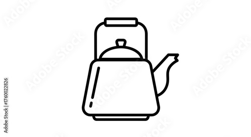 Minimalist Outline Of A Coffee Pot Symbolizing Warmth And Inviting Coffee Break Moments